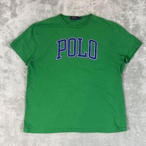 Polo Ralph Lauren Shirt Mens Large Green Classic Fit POLO Logo Graphic Tee
